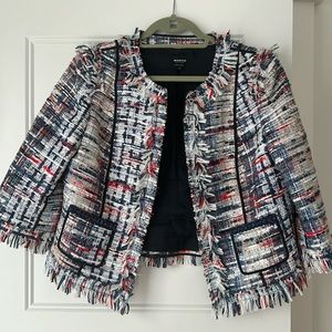 Vintage Worth Textured Multicolored Cropped Jacket